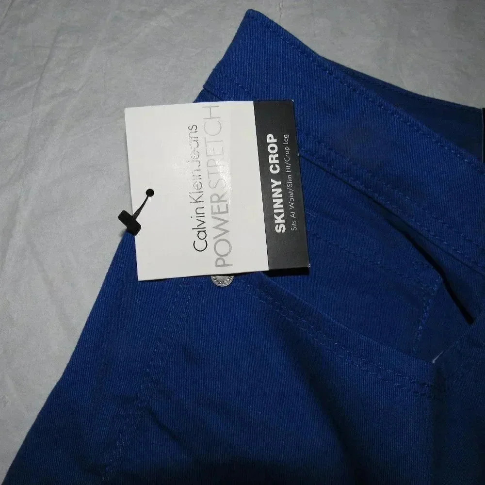 NWT CALVIN KLEIN JEANS Skinny Crop Blue Pants 14 - Picture 6 of 6